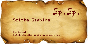 Szitka Szabina névjegykártya